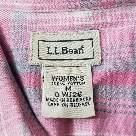 Vintage L.L. Bean Plaid Button Down Polo Shirt M - Picture 5 of 6